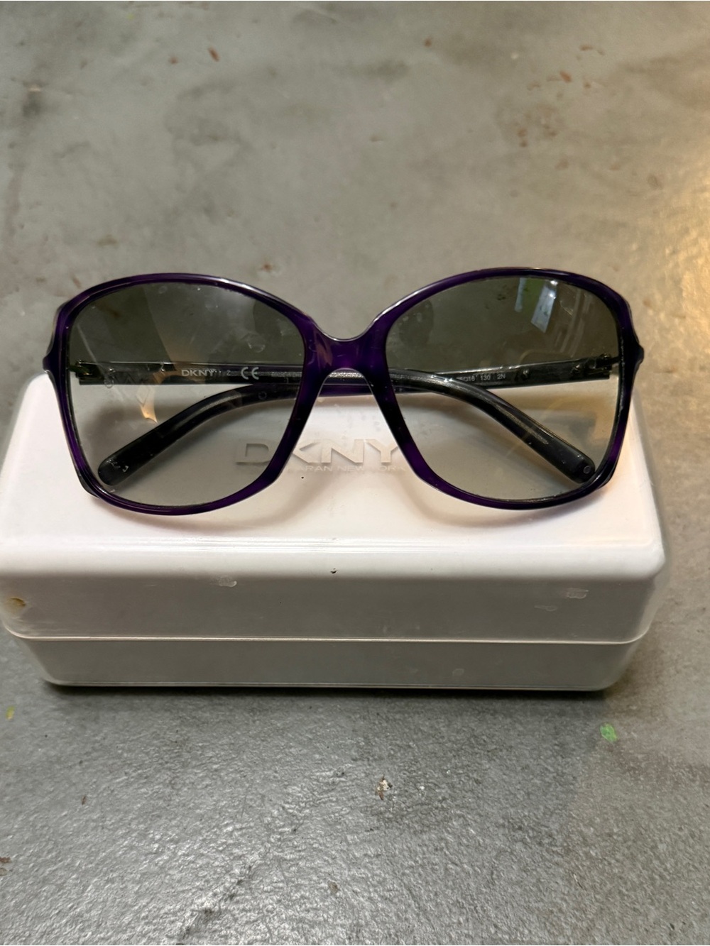 DKNY Purple Oversized Women's Sunglasses with Gray Lenses